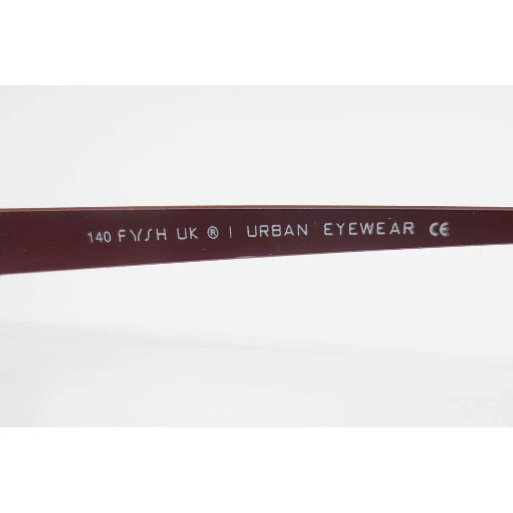 Fysh UK 3529 681 Burgundy Cat Eye Semi-Rimless Eyeglasses Frames 51-18-140